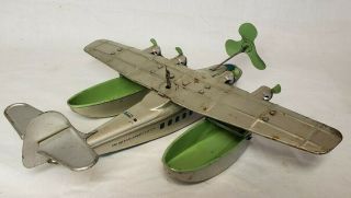 RARE J.  CHEIN & CO.  WIND UP CHINA CLIPPER AIRPLANE TIN TOY 3