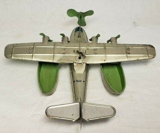RARE J.  CHEIN & CO.  WIND UP CHINA CLIPPER AIRPLANE TIN TOY 5