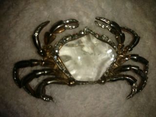 Rare 1940s Trifari By Alfred Philippe Lucite Jelly Belly Crab Pin Brooch