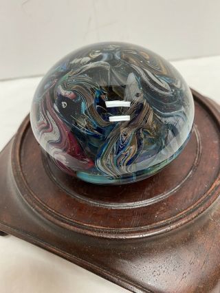 Antique 19th Century Glass Paperweight - Lattice Colors