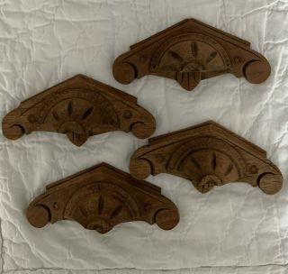 Set Of 4 Oak Victorian Drawer Handles Pulls Hardware