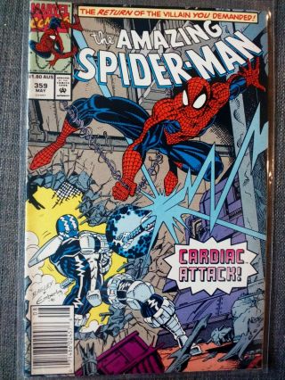Spiderman 359,  Australian Price Variant,  1992,  V.  G,  Rare