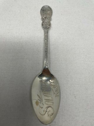 Sterling Silver Souvenir Spoon Good Luck Horseshoe Solomon Kansas