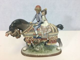 Lladro Retired Valencian Children On Horse Rare Spain Figurine Rare 01489