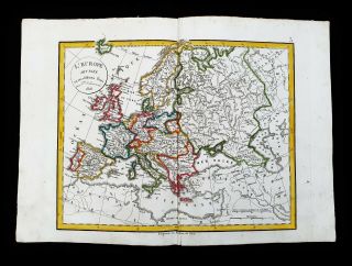 1828 Vaugondy - Delamarche: Rare Map Of European Empire,  Europe,  Malta,  Iceland.