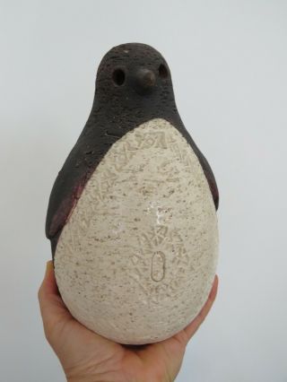 Vintage Rare Bitossi Aldo Londi Large Ceramic Penguin Figurine Italy Signed