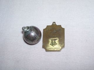 2 Old Vintage Antique Draper Maynard D&M Lucky Dog Baseball Medal Trophy 1930 ' s 2