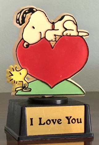 Vintage 1970’s Aviva Peanuts Snoopy & Woodstock Trophy - I Love You Rare ❤️