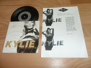 Kylie Minogue - What Do I Have To Do (rare 7 " Vinyl Single,  A4 Press Release)