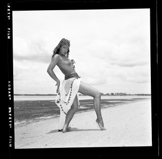Rare Bettie Page 1954 Camera Negative Bunny Yeager Belly Dancer Pinup