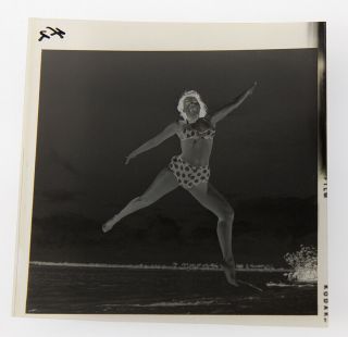 Bettie Page Jumping In Bikini 1954 Camera Negative Photograph Bunny Yeager Rare 3