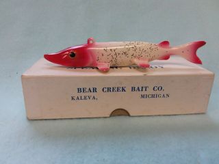 Bear Creek Red & White Pike Fish Spearing Decoy - - Ice Fishing Lure