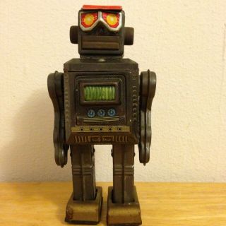 Mr.  Zerox Robot,  made by Horikawa,  Japan,  1965 rare tin toy robot from Golden Era 2