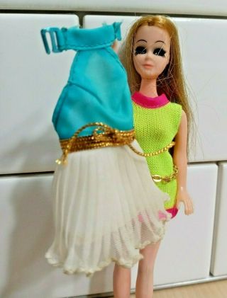 Vintage Topper Dawn 6 Inch Doll Dress,  Pink & Green Mini