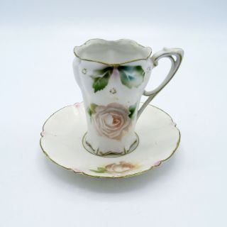 Antique Rs Prussia Tall Tea Cup,  Roses,  Nr
