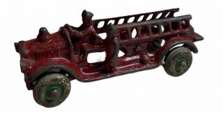 Antique Cast Iron Arcade? Hubley? Fire Engine Ladder Toy Truck Car Vintage 4.  75”