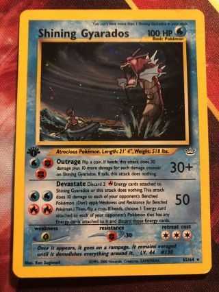 Shining Gyarados 65/64 1st Edition Holo Secret Rare Pokemon Card Neo Revelation