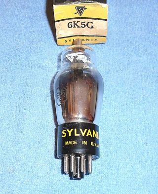 1 Nos Sylvania 6k5 - G Vacuum Tube - Rare Early Style Triode For Vintage Radios