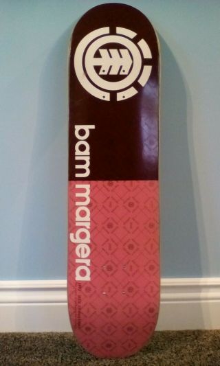 Bam Margera Element Skateboard Deck Rare Limited Edition,  Squared Deck
