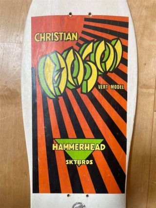 Christian Hosoi Vintage 80s Rare Skateboard Deck Hammerhead Santa Cruz