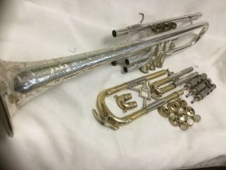 Hn White Silver - Tone Trumpet,  Rare Factory Silver W/ Gold,  203003