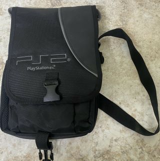 Official Ps2 System Travel Case Console Bag Black Grey Playstation 2 Rare Oem