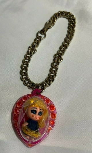 Vintage 1967 Liddle Kiddles Jewelry Bracelet Tiny Doll Charm Locket Mattel