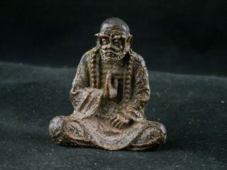 Antique Chinese Bronze Hand Made Monk Statue