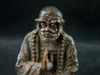 Antique Chinese Bronze Hand Made Monk Statue 2
