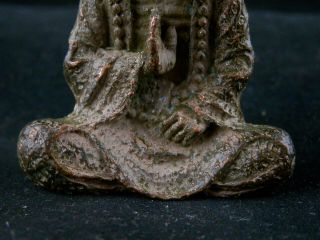 Antique Chinese Bronze Hand Made Monk Statue 3