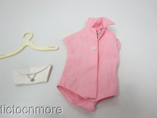 Vintage Barbie Doll Fashion Pak Clothes Pink Blouse White Purse Complete