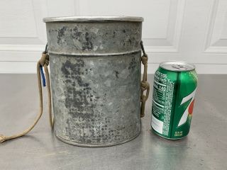 Vintage Old Pal Oval Wading Minnow Bait Can Bucket Galvanized Metal W/ Strap