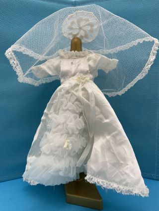 Tiny Betsy Mccall Wedding Dress Bridal Gown Vintage American Character Doll 1950