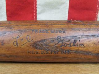 Vintage 1920s Louisville Slugger Wood Baseball Bat L.  Goose Goslin Hof 34 " Rare