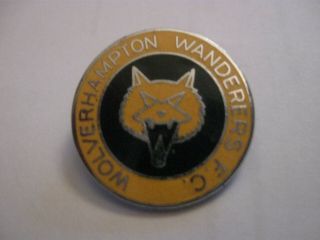 Rare Old Wolverhampton Wanderers Football Club Round Enamel Brooch Pin Badge