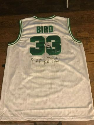 Larry Bird,  4 Boston Celtics Hof’ers Autographed Signed Jersey Psa Rare