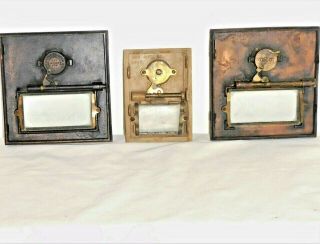 3 Vintage 1900 ' s BRASS MAIL BOX DOORS w/GLASS 1 6 