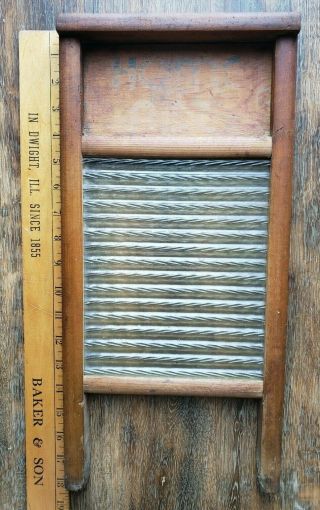 Vintage Home Aide Washboard Wood & Glass For Lingerie Columbus Ohio 18 "