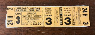 Only 1 On Ebay Rare 1961 Buffalo Bisons Junior World Series Full Ticket
