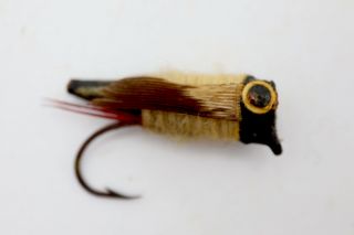 Vintage Fly Rod Fly Fishing Lure Bass Bug Popper Feather Bucktail Bass Bug Bait