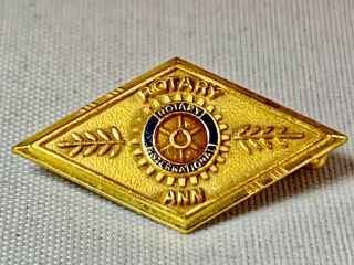 Vintage Rotary Ann Pin Very Rare Collectible 10k Gold