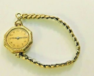 Vintage Gold Filled Bulova Ladies Pocket Wrist Watch - Am.  Standard Case Running