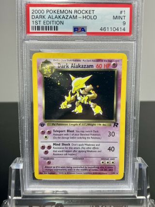 1999 Pokemon Dark Alakazam Holo Team Rocket Psa 9 1st Edition Rare