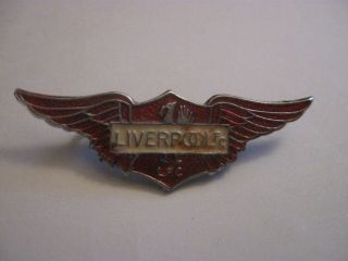 Rare Old Liverpool Football Club Wings Enamel Brooch Pin Badge By Aew