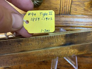 S31 Antique Stanley Rare Folding Rule Wood Ruler No.  94 Type 2 1859 - 1902 3