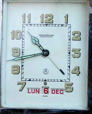 Vintage Rare Voyage Horloge Triple Date 8 Jours Jaeger Lecoultre