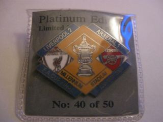 Rare Old 2001 Fa Cup Final Liverpool V Arsenal Football Enamel Press Pin Badge
