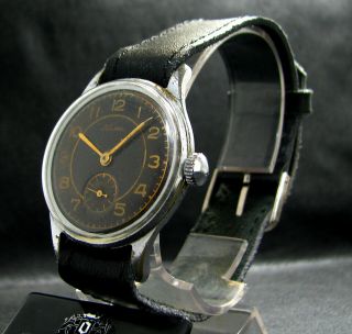 182 Kama Black Vintage 1958 Soviet Post - Wwii Wristwatch Anti - Shock