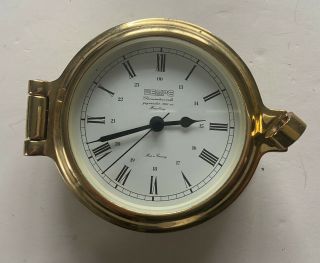Wempe Chronometer All Brass Ship Boat Yacht Marine Quartz Benchmark Clock Watch