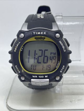 Timex Men’s T5e321 Ironman Silver Black Yellow Digital Watch 41